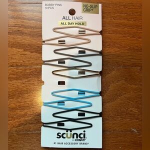 Scunci All Day Hold Hair Clips - Black, Blue, Gold, Gray, Tan
